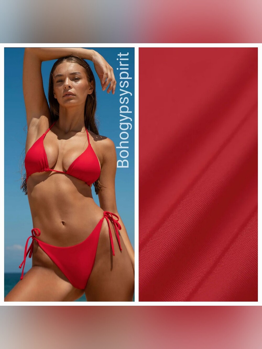 NWT $110 Berlook Econyl Red Reversible Bikini Set, Extra Large
